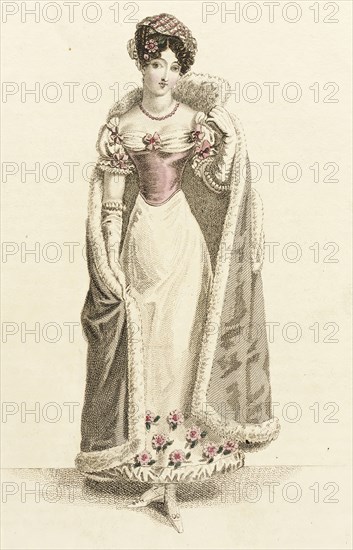 Fashion Plate (Opera Costume), 1820. Creator: John Bell.