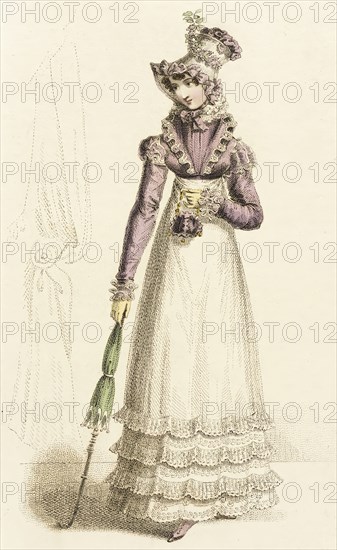 Fashion Plate (Walking Dress), 1820. Creator: John Bell.