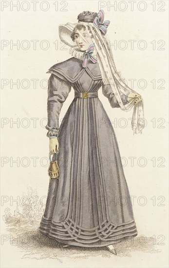 Fashion Plate (Walking Dress), 1824. Creator: John Bell.