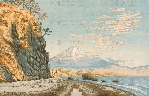 Mt. Fuji from Satta, Sketched at 9:00 a.m. in Mid-January, 1881, 1881. Creator: Kobayashi Kiyochika.