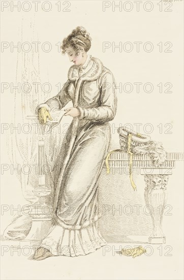 Fashion Plate (Carriage Dress), 1811. Creator: Rudolph Ackermann.