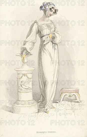 Fashion Plate (Morning Dress), 1812. Creator: Rudolph Ackermann.