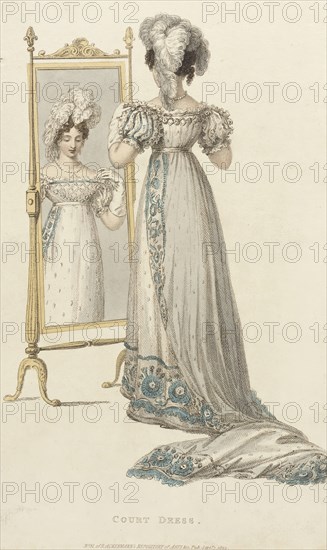 Fashion Plate (Court Dress), 1822. Creator: Rudolph Ackermann.