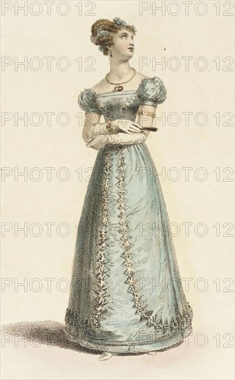 Fashion Plate (Dinner Dress), 1825. Creator: Rudolph Ackermann.