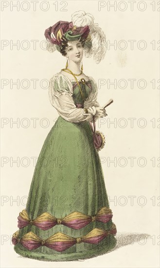 Fashion Plate (Dinner Dress), 1826. Creator: Rudolph Ackermann.