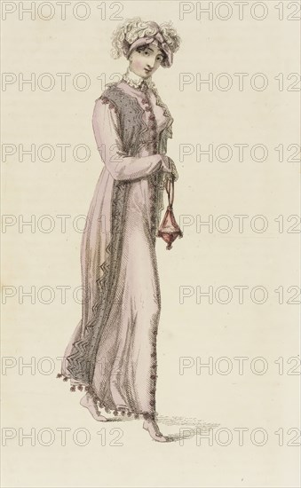 Fashion Plate (Walking Dress), 1812. Creator: Rudolph Ackermann.