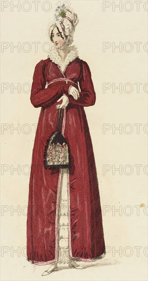 Fashion Plate (Promenade Dress), 1816. Creator: Rudolph Ackermann.