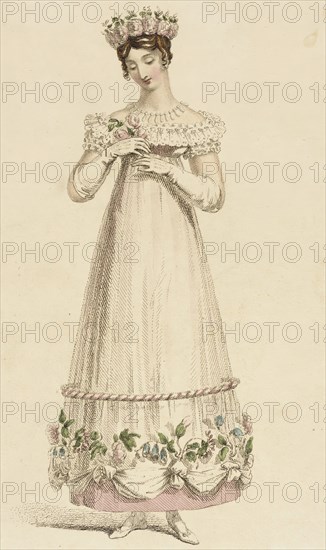 Fashion Plate (Evening Dress), 1817. Creator: Rudolph Ackermann.