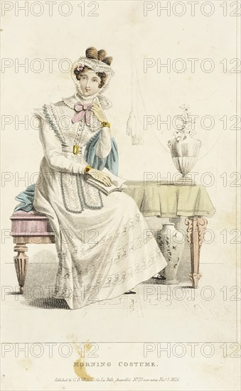 Fashion Plate (Morning Dress), 1826. Creator: Rudolph Ackermann.