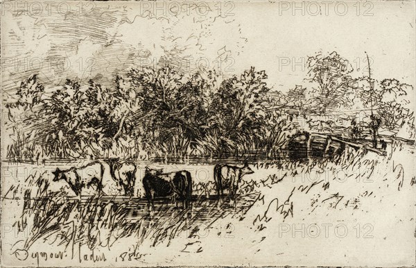 The Four Cows, 1882. Creator: Francis Seymour Haden.