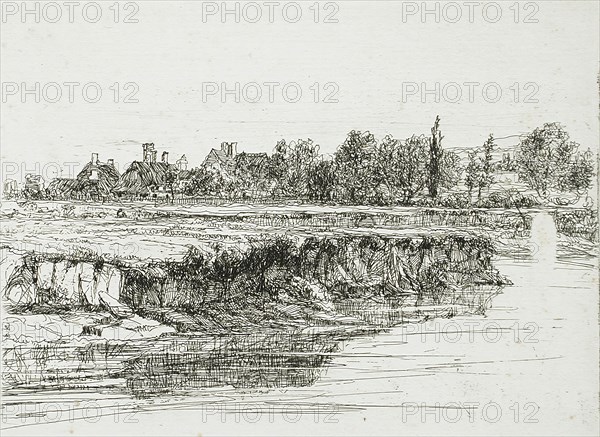 Sonning Bank, 1865. Creator: Francis Seymour Haden.