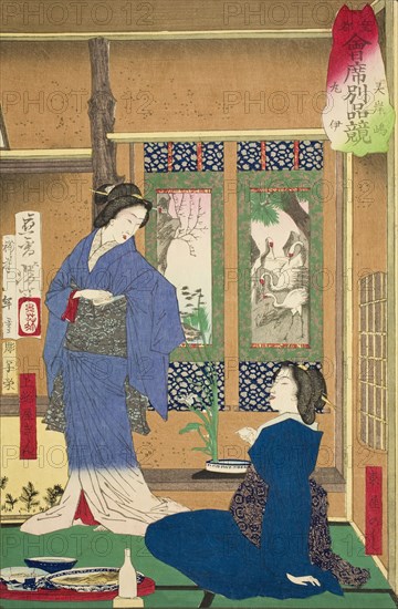 The Marui Restaurant at Reiganjima, 1878. Creator: Tsukioka Yoshitoshi.