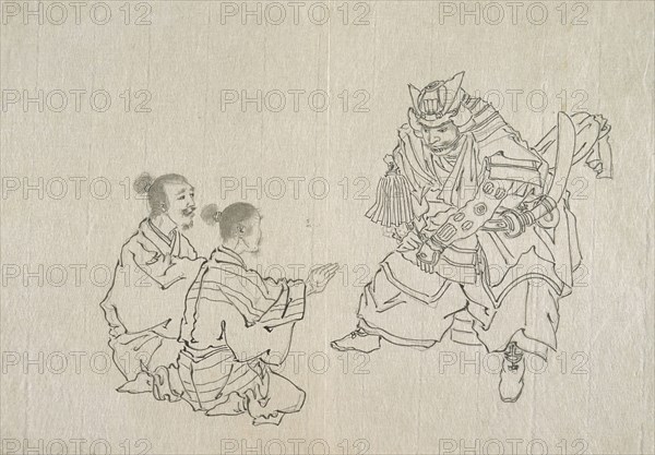 Preparatory Sketches for Prints (set of 5) (image 4 of 4), Late 19th century. Creator: Tsukioka Yoshitoshi.