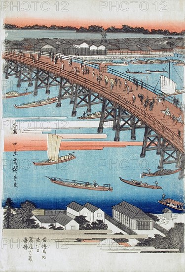 Eitai Bridge and the Reclaimed Land at Fukagawa (image 3 of 3), c1832-34. Creator: Ando Hiroshige.