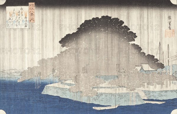 Night Rain at Karasaki, c1835. Creator: Ando Hiroshige.