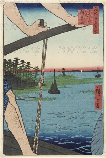 Haneda Ferry and Benten Shrine, 1858. Creator: Ando Hiroshige.