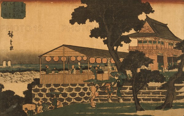 Restaurant Overlooking Tokyo, 19th century. Creator: Ando Hiroshige.