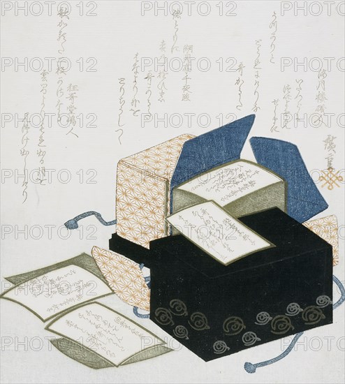 Poetry Game Cards from the One Hundred Poems, 1833. Creator: Ando Hiroshige.