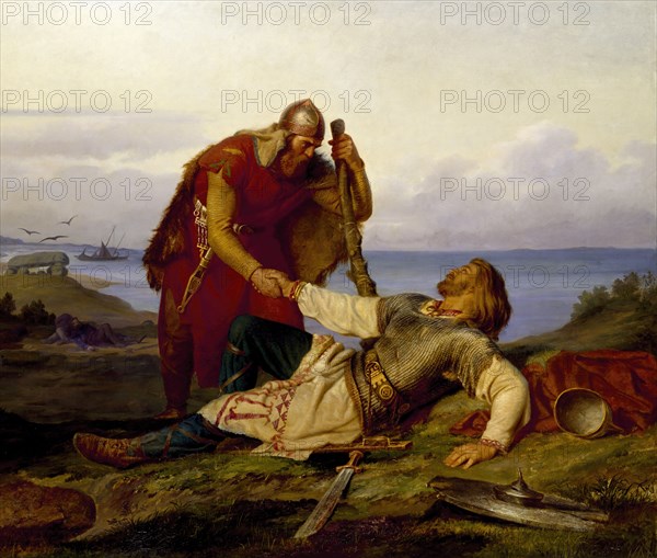 Hjalmar Parting from Orvar Odd after the Fight on Samsö, 1866. Creator: Marten Eskil Winge.