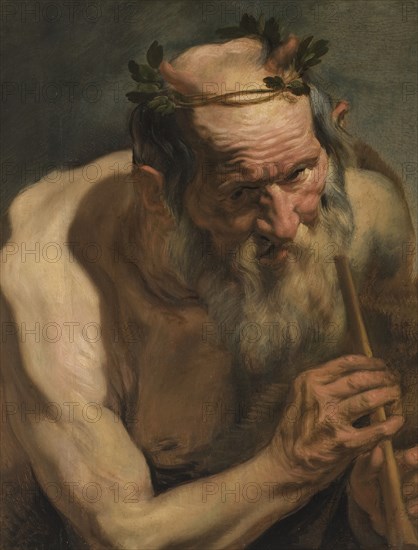 Old Satyr Holding a Flute, early-mid 17th century. Creator: Jacob Jordaens.