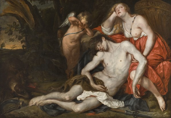 Venus Bewailing the Death of Adonis, mid-17th century. Creator: Workshop of Thomas Willeboirts Bosschaert.