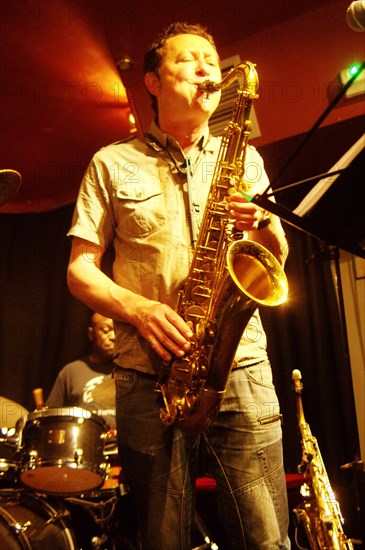 Julian Nicholas, Nigel Thomas Quintet, Verdict Jazz Club, Brighton, East Sussex, June 2023. Creator: Brian O'Connor.