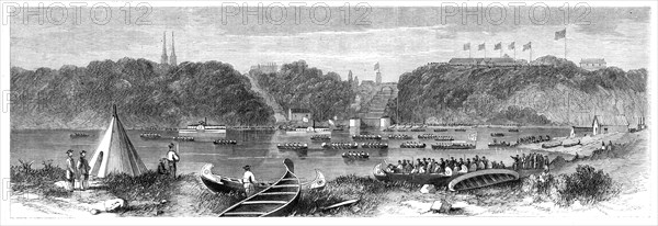 The Prince of Wales in Canada - the Lumberers' Regatta, Ottawa..., 1860. Creator: Unknown.