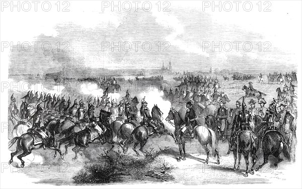 French cavalry at Luneville: a charge of the cuirassiers of the Imperial Guard, 1860. Creator: Unknown.