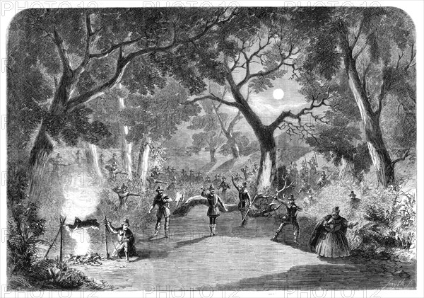 Scene from the opera of "Robin Hood", at Her Majesty's Theatre, 1860. Creator: Smyth.