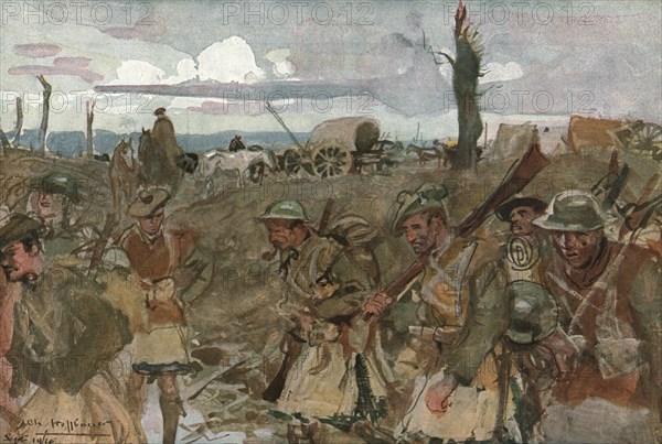 'Six Mois Dans la Somme; Dans les lignes anglaises: Contalmaison (septembre 1916)', 1916. Creator: Charles Hoffbauer.