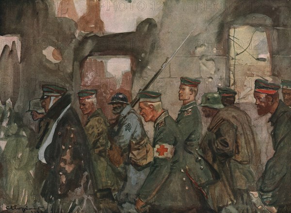 'Six Mois Dans la Somme; Prisonniers allemands (septembre 1916)', 1916. Creator: Charles Hoffbauer.
