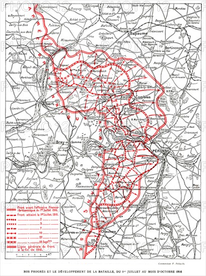 'Le Theatre de Notre Offensive de la Somme; Nos progres et le developpement de la bataille du 1er ju Creator: Unknown.