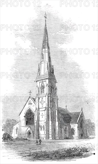 Church of St. Mary, in course of construction at Hornsey-Rise, 1860. Creator: Unknown.