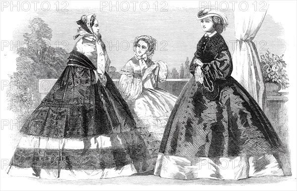 The Paris Fashions for August, 1860. Creator: Unknown.