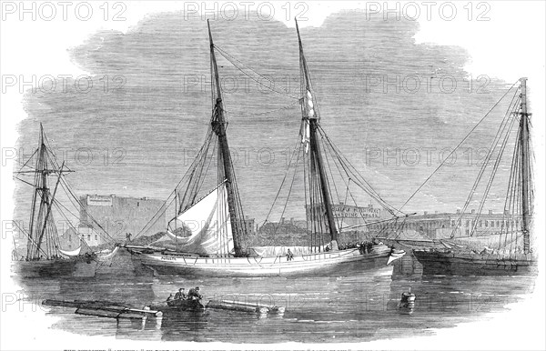 The schooner "Augusta" in port at Chicago after her collision with the "Lady Elgin"..., 1860. Creator: Unknown.
