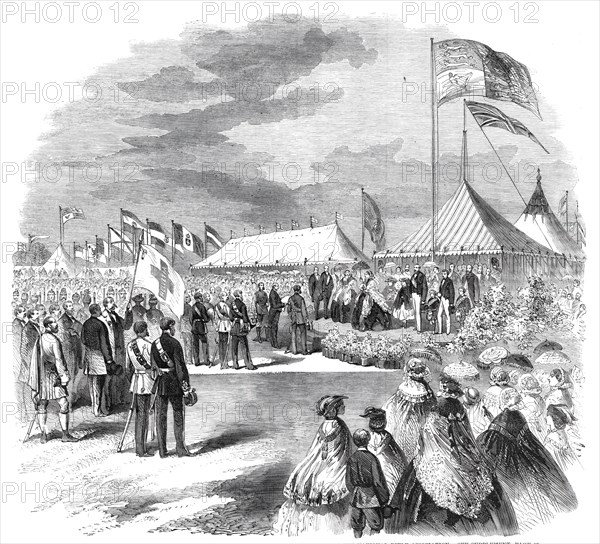 Inauguration of the National Rifle Match - the Queen receiving the address of the Nationa..., 1860. Creator: Unknown.