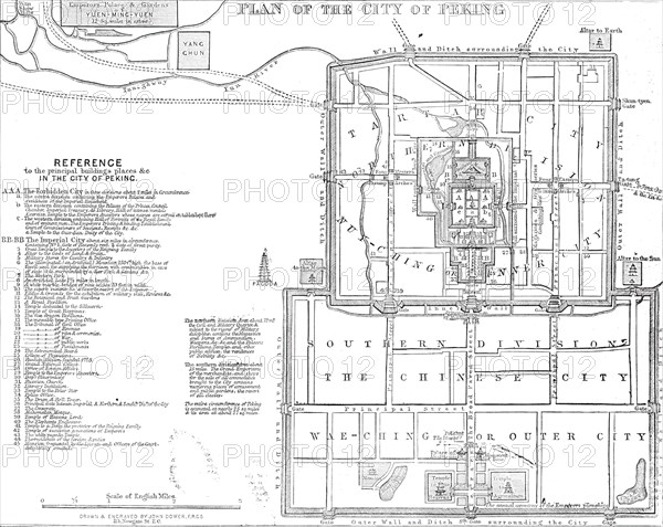 Plan of the city of Peking, 1860. Creator: John Dower.