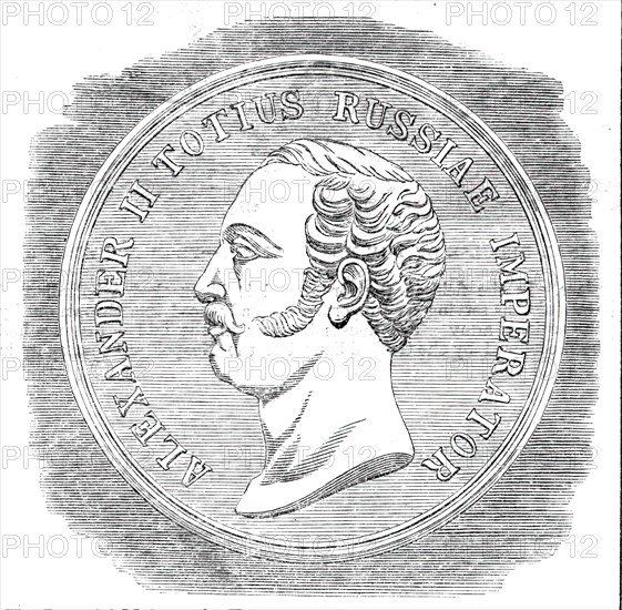 The Russian Gold Medal of Merit, 1860. Creator: Unknown.