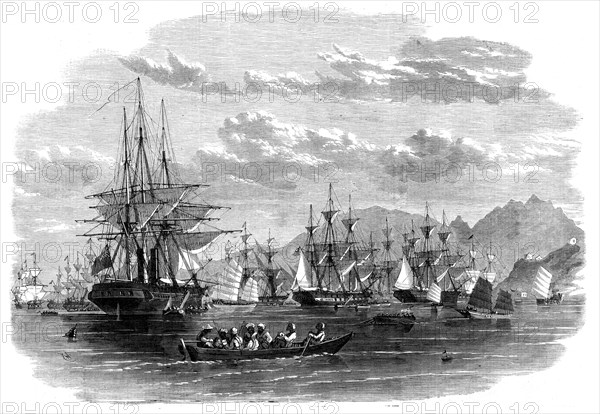 The Combined Fleet in China - transports in Cowloong Bay preparing to get under way for..., 1860. Creator: Unknown.