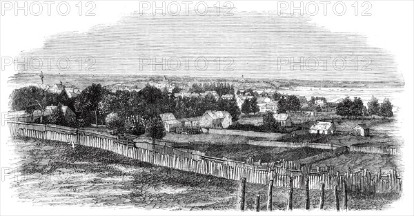 The town of Bathurst, New Brunswick - from a photograph by E. J. Russell, of Bathurst, 1860. Creator: Unknown.