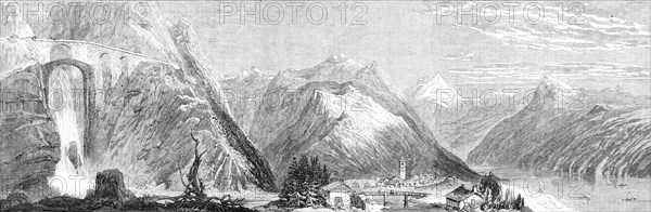 The Stereorama at Cremorne Gardens - panorama of the route to Italy, via the St. Gothard Pass, 1860. Creator: Smyth.