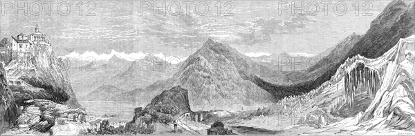 The Stereorama at Cremorne Gardens - panorama of the route to Italy, via the St. Gothard Pass, 1860. Creator: Smyth.