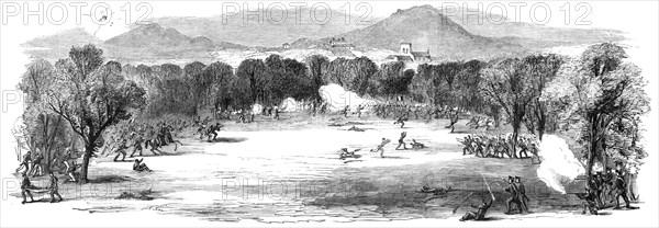 The Battle on the Volturno - fight in the field near St. Angelo - from a sketch by T. Nast, 1860. Creator: Unknown.