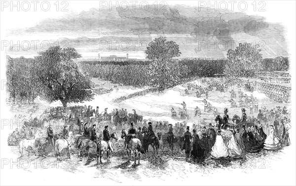 The Volunteer Sham Fight in Camden Park - skirmishers covering the retreat, 1860. Creator: Unknown.