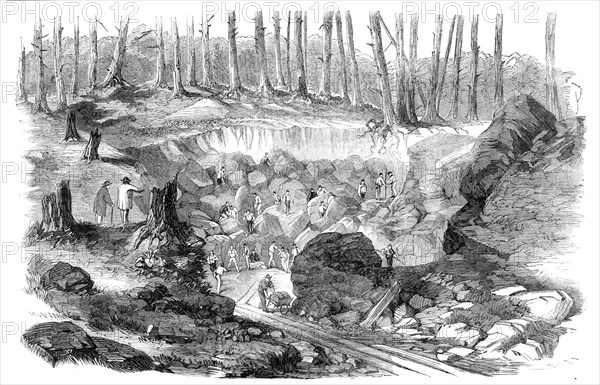 Copper mine or quarry, near Montreal, Canada - from a sketch by our special artist..., 1860. Creator: Unknown.