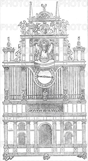 Curious musical instruments of the sixteenth century, 1860. Creator: Unknown.