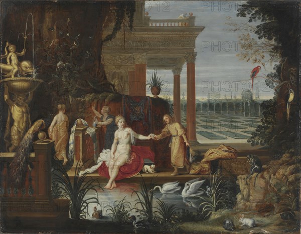 Bathsheba in the Bath Receiving the Letter from King David, late 16th-early 17th century. Creator: Workshop of Jan Brueghel the Elder.