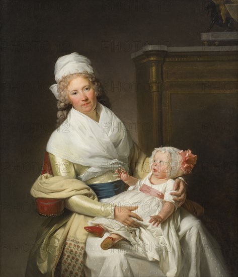 Constantia Foster with baby, 1790s. Creator: Henri-Pierre Danloux.