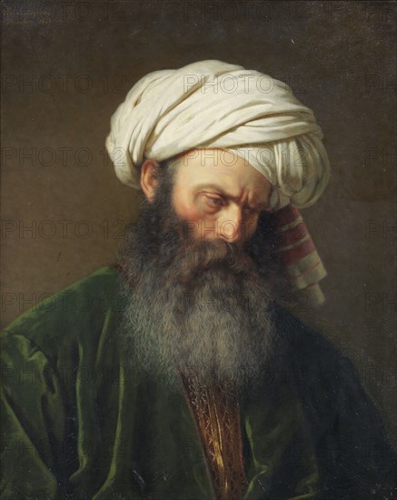 Study of a Man in Turkish Dress, 1854. Creator: Amalia Lindegren.