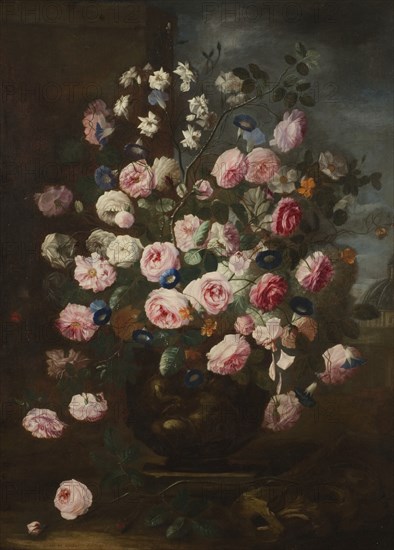 Roses in an Urn, late 17th century. Creator: Karel van Vogelaer.
